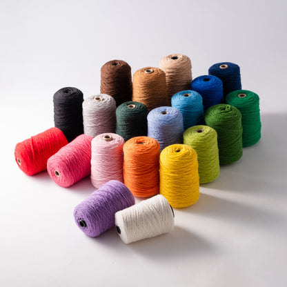 Wool yarn for tufting, assorted set of 20 basic colors