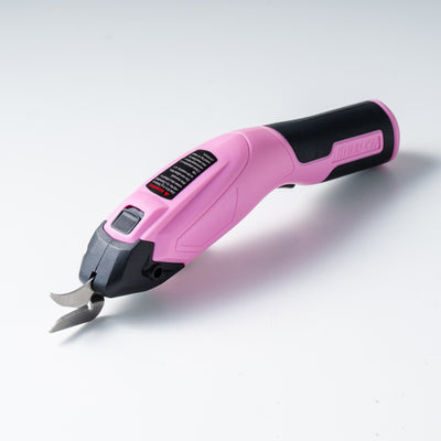 コードレス電動ハサミ（ピンク）。USB充電式・重量450g